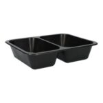 PP-Menüschale 227 mm x 178 mm x 50 mm 2-geteilt schwarz 650+550 ml
