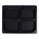 PP-Schale 1/2 GN 325 mm x 265 mm x 50 mm 4-kreuzgeteilt schwarz 4x550 ml