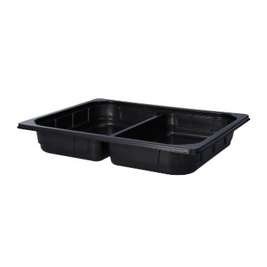 503551 PP-Menüschale 227 mm x 178 mm x 50 mm 2-geteilt weiss 650+550 ml – Bild 1