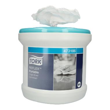 51302 Rollenhandtuchspender tragbar 22,6x24x25,8cm weiss-türkis M4 Tork Reflex – Bild 1