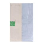 Sichtstreifenbeutel Kraft-PLA 14 cm + 2 cm x 3 cm x 23 cm braun