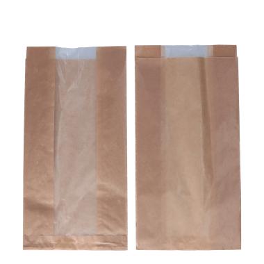 542311 Sichtstreifenbeutel Kraft-Pergamin 15 cm x 7 cm x 28 cm braun – Bild 1