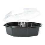 Salatbox Octaview PS 190 mm x 190 mm x 70 mm 950 ml unget.schwarz mit DE Einsatz
