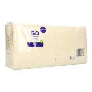 Serviette 33 cm x 33 cm 3-lagig 1/4 Falz cream