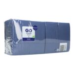 Serviette 33 cm x 33 cm 3-lagig 1/8 Falz dunkelblau