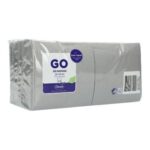 Serviette 24 cm x 24 cm 3-lagig 1/4 Falz granite grey