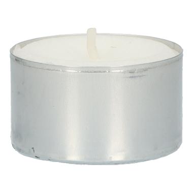 56412 Teelichte Ø 39 mm in Metallhülse weiss 8 Stunden Brenndauer – Bild 1