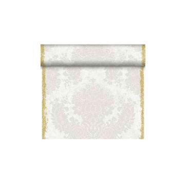 66280 Tischläufer Dunicel Tete-a-Tete 40 cm x 24 m Royal White – Bild 1