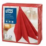 Serviette Airlaid 39 cm x 39 cm 1-lagig 1/4 Falz rot Tork LinStyle