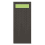 Bestecktasche 6 cm x 19,5 cm schwarz + Serviette 2-lagig limone Tork Advanced