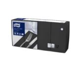 Serviette 33 cm x 33 cm 3-lagig 1/8 Falz schwarz Tork Advanced