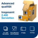 Serviette 24 cm x 24 cm 2-lagig 1/4 Falz orange Tork Advanced