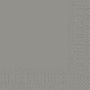 Serviette 33 cm x 33 cm 3-lagig 1/8 Falz Granite grey