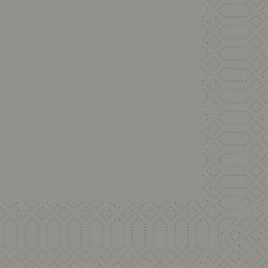 68967 Serviette 33 cm x 33 cm 3-lagig 1/8 Falz Granite grey – Bild 1