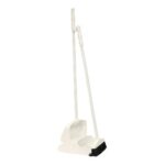 Kehrgarnitur 260 mm x 250 mm x 1000 mm weiss mit langem Stahlstiel