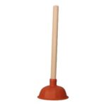 Sanitär-Saugglocke 36 cm x Ø 14 cm rot mit Holzstiel