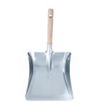 Kehrschaufel 430 mm x 215 mm x 170 mm silber Metall mit Holzstiel