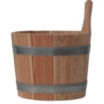 Holz-Aufgußeimer Ø 25 cm x 20 cm 5L braun mit 10cm Handgriff