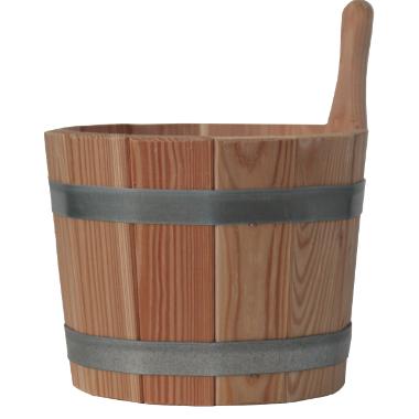 77081 Holz-Aufgußeimer Ø 25 cm x 20 cm 5L braun mit 10cm Handgriff – Bild 1