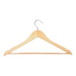Kleiderbügel Holz mit gummiertem Steg hellbraun