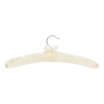 Satinkleiderbügel mit vernickeltem Haken elfenbein
