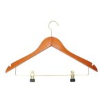 Kleiderbügel Holz mit Klammersteg kirsche