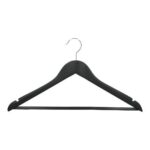Kleiderbügel Holz mit gummiertem Steg schwarz