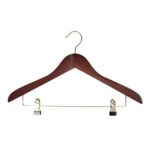 Kleiderbügel Holz mit Klammersteg mahagoni