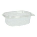 Salatbox rPET 150 mm x 124 mm x 55 mm 500ml transparent mit anh. Deckel VERIVE