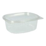Salatbox rPET 180 mm x 155 mm x 65mm 1000ml transparent mit anh. Deckel VERIVE