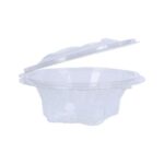 Salatbox rPET Ø 123 mm x 60 mm 250 ml transparent mit anh. Deckel VERIVE