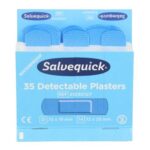 Salvequick Detectable Pflaster 72 mm x 19 mm u. 72 mm x 25 mm blau