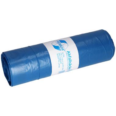 86000290 rLDPE-Müllsäcke 700 mm x 1000 mm blau a. Rolle 120l 50my mit Zugband – Bild 1