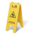 Warnschild Rutschgefahr DE+EN 30 cm x 63 cm gelb