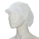 PP-Haarhaube Gr. M-50 cm weiss Baretthaube mit Schirm