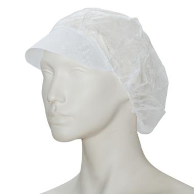 86001243 PP-Haarhaube Gr. M-50 cm weiss Baretthaube mit Schirm – Bild 1