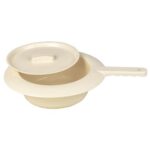 PP-Stechbecken Ø 30 cm x 8 cm elfenbein mit Deckel und Griff