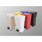 Abfallbehälter 39 cm x 39 cm x 69 cm 60 L weiss mit Pedal