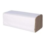 Bäko Falthandtücher recycelt 25 cm x 23 cm 1-lagig Krepp V-Falz naturweiss