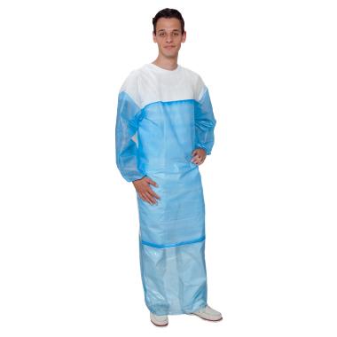 86004356 PP-PE-Laborlittel weiss-blau Gr. L teillaminiert mit Perforation – Bild 1