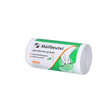 86005550 LDPE-Müllbeutel 500 mm x 600 mm weiss a. Rolle 30L 12my – Bild 1