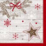 Serviette 40 cm x 40 cm 4-lagig 1/4 Falz Cozy Winter
